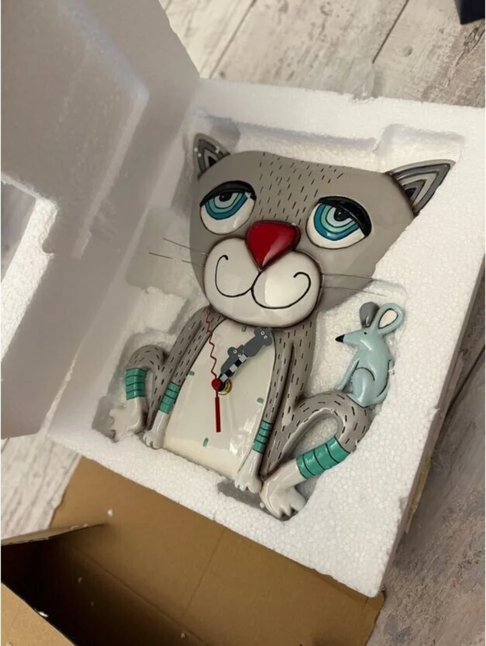 Allen Designs Mouser Cat Pendulum Wall Clock P1404 New